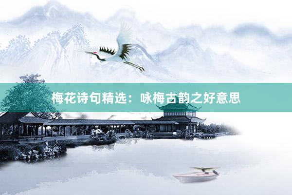 梅花诗句精选：咏梅古韵之好意思
