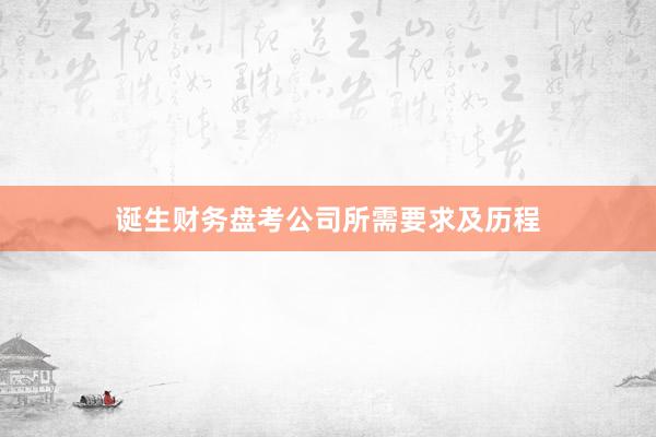 诞生财务盘考公司所需要求及历程